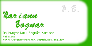 mariann bognar business card